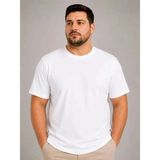 Umut Ayakkabı Erkek Battal Big Size Basic Tişört Bisiklet Yaka Rahat Kalıp T-Shirt - Beyaz - XL