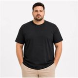 Umut Ayakkabı Erkek Battal Big Size Basic Tişört Bisiklet Yaka Rahat Kalıp T-Shirt - Siyah - 3XL