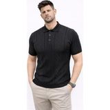 Umut Ayakkabı Erkek Yazlık Triko Tişört Kısa Kol Polo Yaka Düğmeli T-Shirt - Siyah