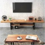 Umut Park Metal Ayaklı Ahşap Tv Ünitesi - Ceviz - Siyah