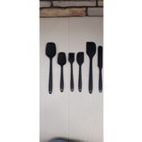 umut züccaciye 6 Parça Isıya Dayanıklı Yanmaz Yapışmaz Silikon Spatula Fırça Siyah Set
