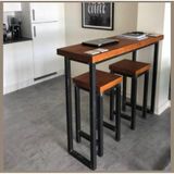 Umutpark Umutpark Metal Ahşap Mutfak Masası Ve Taburesi.