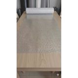 Ün.k 140 X 100 Cm Silinebilir Lüks Masa Örtüsü Şeffaf Hasır Desen Gri Pvc Masa Örtüsü