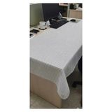 Ün.k İp Desenli Masa Örtüsü Kaliteli Hasır 140 X 300 Cm Şeffaf Masa Örtüsü Şeffaf Pvc