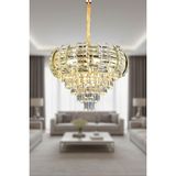Ünal Aydınlatma Billur Gold 60 cm Kristal Taşlı Modern Avize – Salon ve Oturma Odası