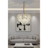 Ünal Aydınlatma Billur Krom 50 cm Kristal Taşlı Modern Avize – Salon ve Oturma Odası