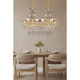 Ünal Aydınlatma Niran Gold 80 cm Kristal Taşlı Modern Avize – Salon ve Yemek Odası