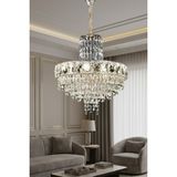 Ünal Aydınlatma Niran Krom 60 cm Kristal Taşlı Modern Avize – Salon ve Yemek Odası