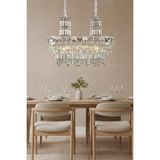Ünal Aydınlatma Niran Krom 80 cm Kristal Taşlı Modern Avize – Salon ve Yemek Odası