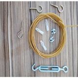 Ünal File 2,50 x 5 Metre Balkon Filesi Montaj Aparatları Balkon Ağı Montaj Malzemeleri Kanca Dubel Çelik Halat
