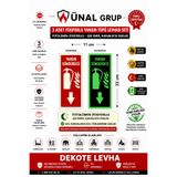 Ünal Grup Fosforlu Fotolümen Yangın Söndürücü Yönlendirme Levhası, 11x22 cm, Kırmızı-Yeşil, Duvar ve Kapı Montajlı, 3'lü Set