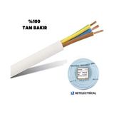 Ünal Kablo 3x1.5 Ttr - 100 Metre Çok Telli Kablo - Beyaz