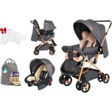 Ünal Travel Sistem Bebek Arabası Taşıma Puseti ve Anne Bebek Bakım Çantası - Füme