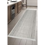 ünalcarpet Bambu Tarz Antialerjik Dokuma Kesme Yolluk Salon Hol Koridor Antre Mutfak Yatak Odası Gri Krem