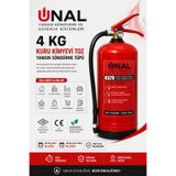 Ünalgrup 4 kg Kuru Kimyevi Toz Yangın Söndürme Tüpü, Ev İş Yeri ve Araç Kullanımı için, ABC Sınıfı, Kırmızı