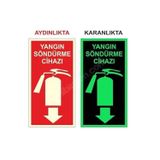 Ünalgrup 5 Adet Fosforlu Yangın Tüpü Uyarı Levhası Kolay Montaj İkaz Tabelası