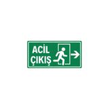 Ünalgrup Acil Çıkış Levhası Sağ Yön Uyarı Yönlendirme Tabelası Yeşil 30x15 cm Kolay Montaj