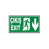 ünalgrup Acil Çıkış Yönlendirme Levhası 12x25 cm Fosforlu Fotolümen Kapı Duvar Yönlendirme Tabelası