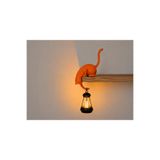 ünalgrup Askılı Kedi Raf Dekoru 24 cm - LED Fenerli Minimalist Salon & Balkon Aksesuarı - Estetik Kitaplık ve Masa Üstü Biblo Hediyelik Obje - Pilli Tealight Mum Hediyeli Ev & Ofis Dekorasyonu