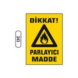 ÜNALGRUP Dikkat Parlayıcı Madde Uyarı İkaz Levhası, PVC, Kolay Montaj, Kapı ve Duvar için İş Güvenliği Tabelası