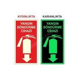 ÜNALGRUP Fosforlu Yangın Söndürme Tüpü Uyarı Levhası, Kapı Duvar İkaz Tabelası, 5 Adet