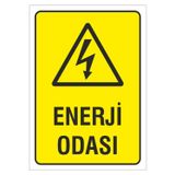Ünalgrup İş Güvenliği Uyarı Levhası 17X24 Cm. (Enerji Odası) (D 1724 008 Pvc İkaz Tabelası