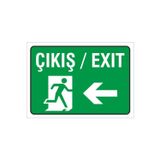 Ünalgrup İş Güvenliği Uyarı Levhası (Çıkış Sol) 17X24 Cm. (Fd 1724 002 Pvc İkaz Tabelası