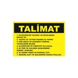 Ünalgrup İş Güvenliği Uyarı Levhası PVC 20x30 cm Sarı Siyah Talimat Tabela Duvar Montaj