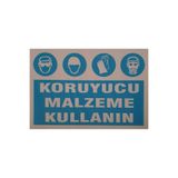 Ünalgrup Koruyucu Malzeme Kullanın Uyarı Levhası, PVC, 25x35 cm, Mavi ve Beyaz, İş Güvenliği İkaz Tabelası, Kapı ve Duvar Montajı