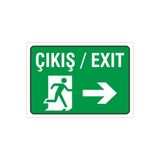 Ünalgrup PVC Çıkış Sağ Yönlendirme Uyarı Levhası, 17x24 cm, Yeşil, İş Güvenliği İkaz Tabelası