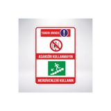 ünalgrup Yangın Anında Asansör Kullanmayın Merdivenleri Kullanın İş Güvenlik Levhası, 21x35 cm, Arkası Sticker