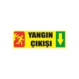 Ünalgrup Yangın Çıkışı Aşağı Ok Fosforlu Fotolümen Dekota Uyarı Levhası 10x30 cm Sarı Kapı Duvar İkaz Tabelası