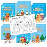Unbess 24 adet Merry Christmas zencefilli kurabiye adam boyama kitabı - noel renkli sayfalar kitapçık sanat çizim parti iyilik tatil hediyeleri ev okul sınıf etkinliği malzemeleri çocuklar için