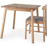 Unboxdeco 2-4 Kişilik Alaçatı Masif Kayın Ahşap Masa Takımı, 4 Adet Sandalye ile, Gri 80x80 - 80 X 80 X 74.5 cm
