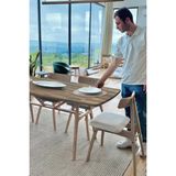 Unboxdeco 6 Kişilik Slim Masif Ceviz Ahşap Masa Takımı, 6 Adet Slim Ceviz Sandalye - Antrasit 150X80 - 6 Sandalye