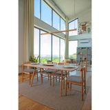 Unboxdeco 8 Kişilik Slim Masif Kayın Ahşap Masa Takımı, 8 Adet Alaçatı Kayın Sandalye - Gri 180x80 - 180 x 80 x 74.5 cm