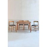 Unboxdeco Alaçatı 4 kişilik Masif Kayın Masa Takımı, 4 Sandalye - 115x80 - Gri