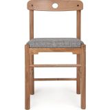 Unboxdeco Alaçatı Ceviz Gri Sandalye, Masif Ahşap Sandalye, Iskandinav Sandalye, Retro, Modern