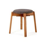 Unboxdeco Arc Ceviz Puf Tabure Yuvarlak Modern Bench Oturak Tekli (Antrasit)