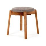 Unboxdeco Arc Ceviz Puf Tabure Yuvarlak Modern Bench Oturak Tekli (Gri)