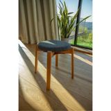 unboxdeco ARC Kayın Puf Tabure Yuvarlak Modern Bench Oturak Tekli Antrasit
