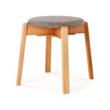 Unboxdeco Arc Kayın Puf Tabure Yuvarlak Modern Bench Oturak Tekli (Gri)