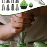 Unbranded 10 Parça Krema Sıkma Seti - Paslanmaz Çelik Krema Uçları - Pasta ve Cupcake Süsleme Seti - Ekonomik Yıkanabilir Torba - Çok Renkli