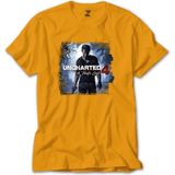 Uncharted 4 Nathan Drake Poster Sarı Tişört Liyada - 3XL