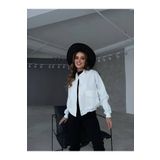 Undeka Store Kadın Scuba Kumaş Çift Cepli Bomber Crop Ceket