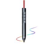 UnDePlus Akıllı Tahta/Telefon/Tablet Dokunmatik Kalem Lazer Presenter Kablosuz Sunum Kumandası-Fiber Uçlu-1 Siyah