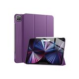 UnDePlus Apple Ipad Pro 12.9 6. Nesil 2022 Kılıf Pu Deri Smart Case A2436 A2437 A2764 A2766 Mor