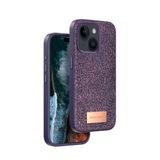 UnDePlus Apple iPhone 15 ile uyumlu Kılıf Simli Parlak Silikon Bright Kapak Derin Mor