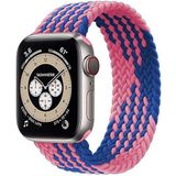UnDePlus Apple Watch 10 42mm - 38/40/41mm Kordon Medium Örgü Solo Loop Kordon 32 147mm 2/3/4/5/6/se/7/8/9 Pembe-Mavi