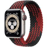 UnDePlus Apple Watch 10 42mm - 38/40/41mm Kordon Medium Örgü Solo Loop Kordon 32 147mm 2/3/4/5/6/se/7/8/9 Siyah-Kırmızı